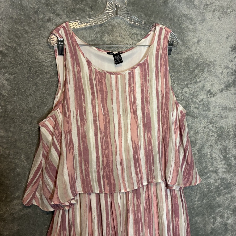 Robert Louis Womens Popover Maxi Dress 3X Plus Tiered Layered Flowy Coastal NWT